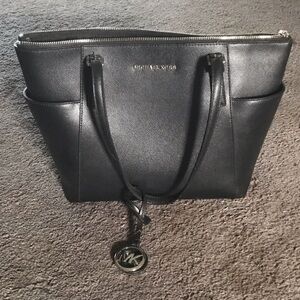 Michael Kors Black Tote with Gold Accents